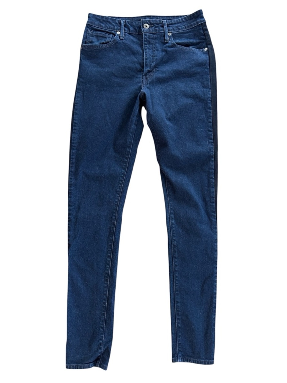 Levi’s | Women’s Dark Blue Denim 721 High Rise Skinny Jeans Knit Side Panels 29